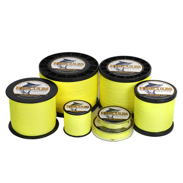 1000M 1094Yds Fluo Yellow 6lb-100lb HERCULES PE Braided Fishing Line 4 Strands